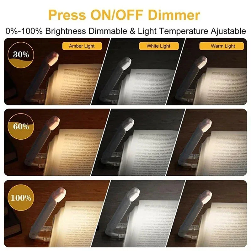 Clip-On Reading Light, Rechargeable LED, 3 Dimming Modes