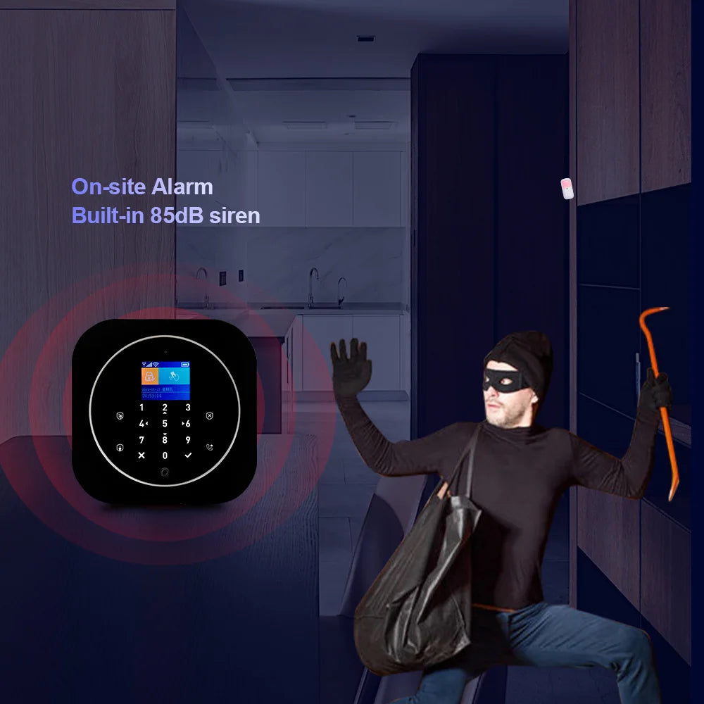 KERUI 2G GSM WIFI Alarm for Home Security Protection Tuya Smart Burglar Alarm System with Motion Detection Door Sensor Alexa