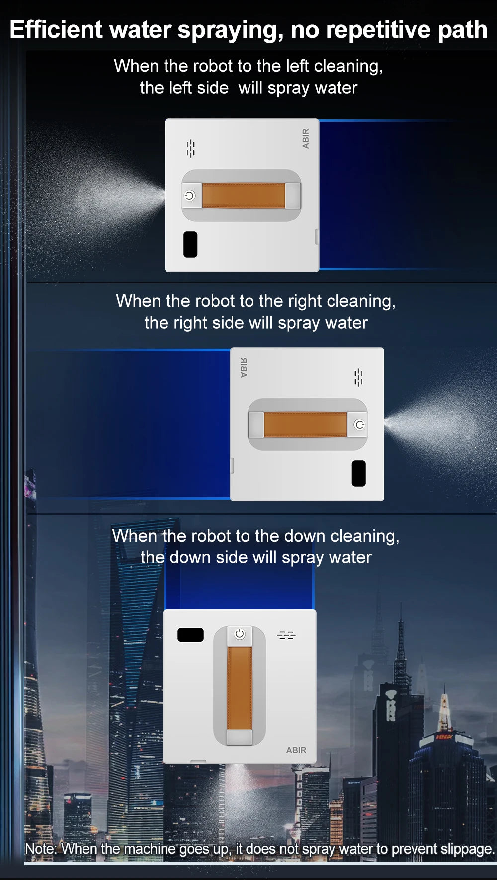 Robot Window Cleaner with Dual Spray, 3000Pa Suction & APP Control