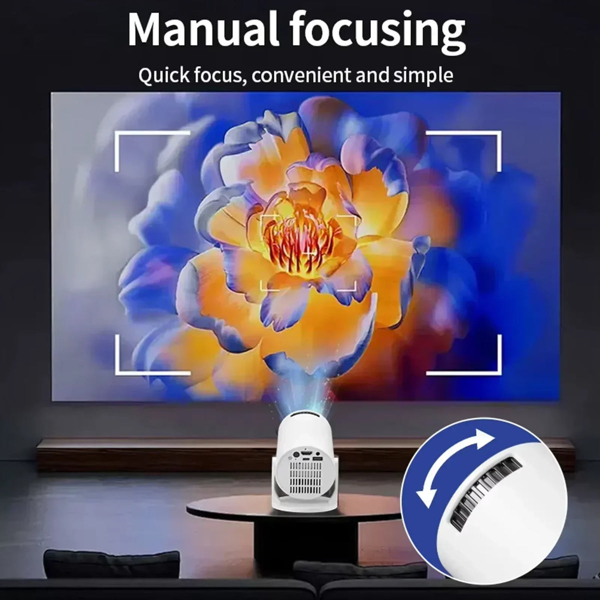 Ny SmartProjector Mini HY300 8K Android 11 Dubbel Wifi6 290ANSI Allwinner H726 BT5.4 1080P 1280*720P Hemmabiougn Outdoor Projektor