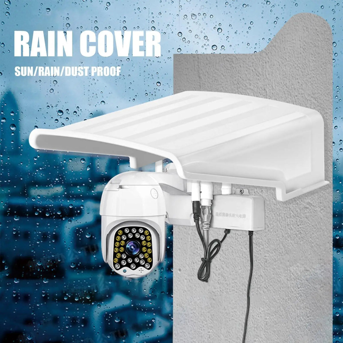 Wall-Mounted Rain Canopy for Security Cameras