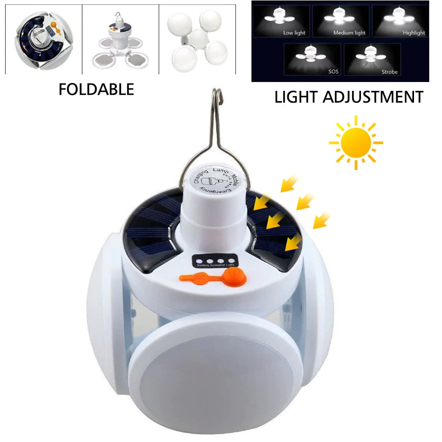Rechargeable Camping Lantern with Folding LED Panels