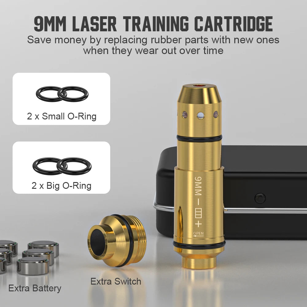 9mm Laser Training Cartridge for Dry Fire Pistol Practice