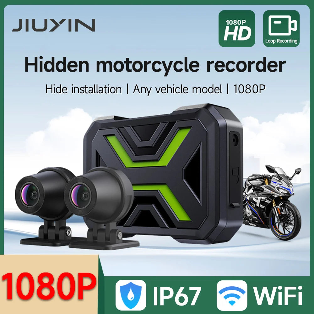 Dual 1080P Motorcycle Dash Cam Waterproof WiFi Front Rear Recorder