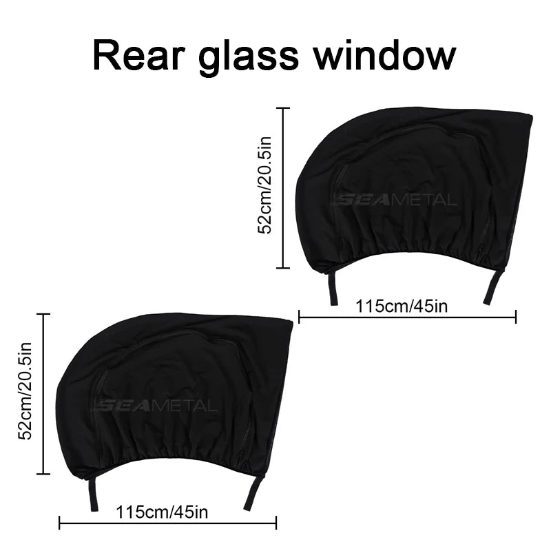 SEMETAL Car Window Shade Side Window Sun Shade Breathable Mesh With Zipper Car Window Screen Covers Universal Fit for Mos Cars