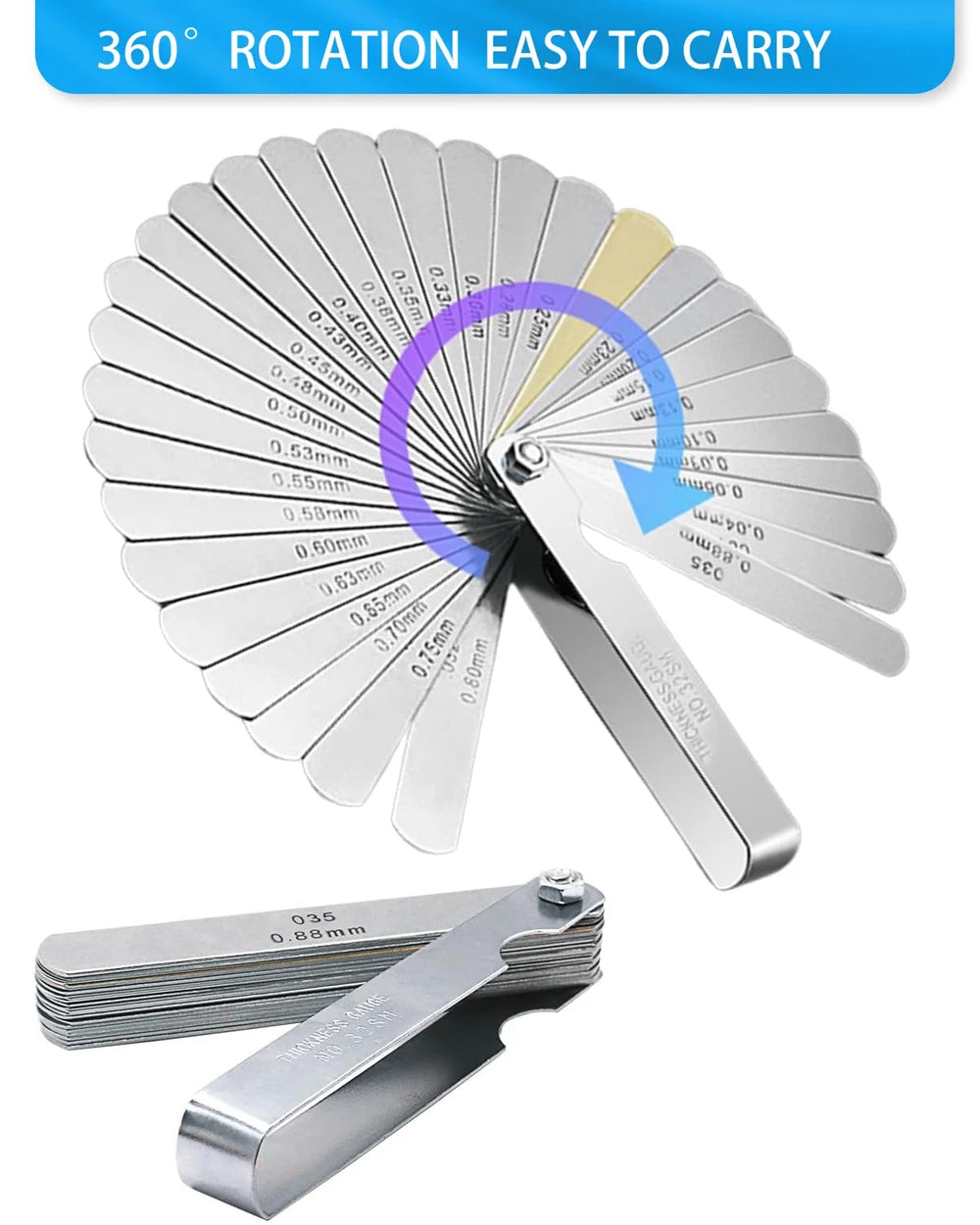 32-Blade Folding Feeler Gauge