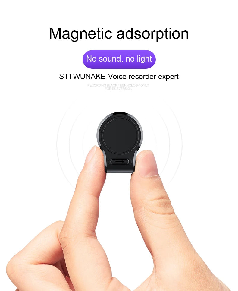 Mini Voice Activated Recorder 600 Hours Time Built-in Magnet Small Digital Audio Recording Device Sound Dictaphone