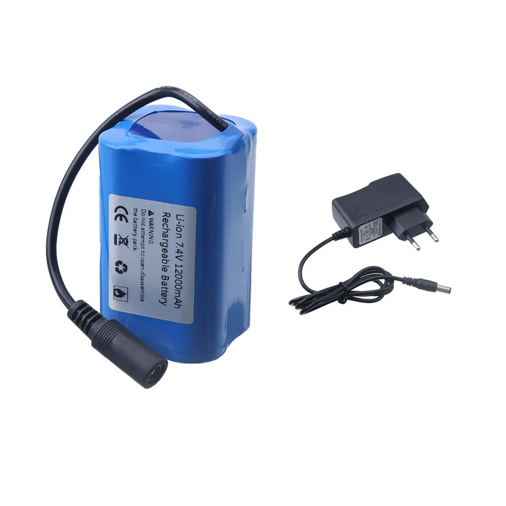 7.4V 12000mAh Battery with USB Charger For T188 T888 2011-5 V007 C18 H18 Remote Control RC Fishing Bait Boat Spare Battery Parts