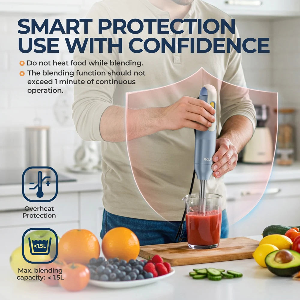 Single-Speed Immersion Blender with Detachable Arm