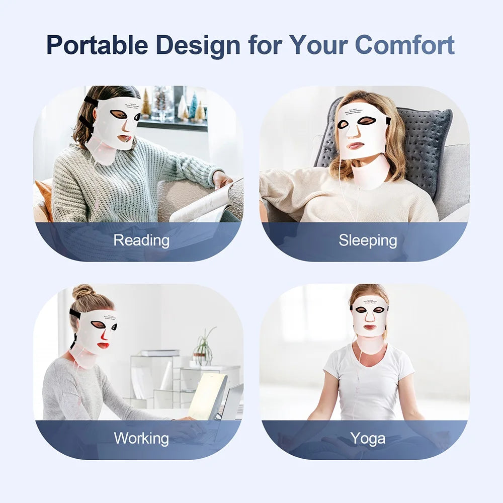 7 Color LED Silicone Face & Neck Mask for Skin Rejuvenation