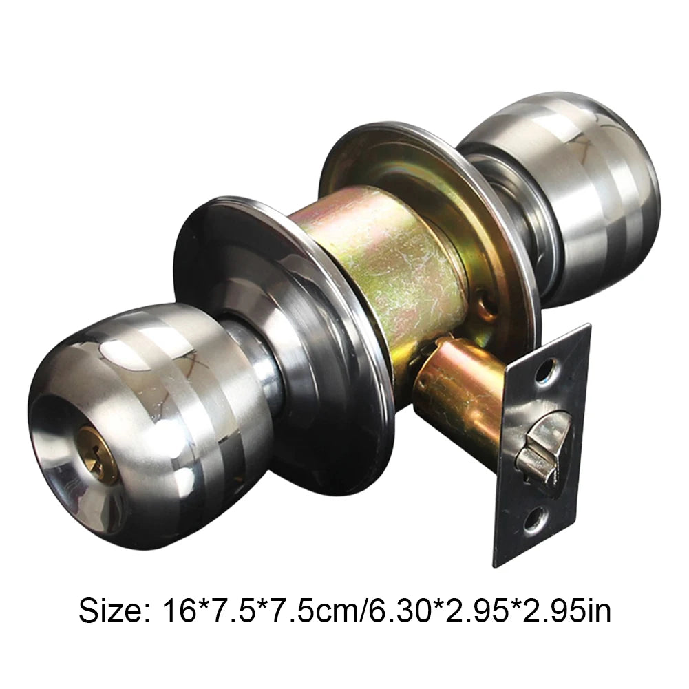 Stainless Steel Keyed Door Knob Set with 3 Keys