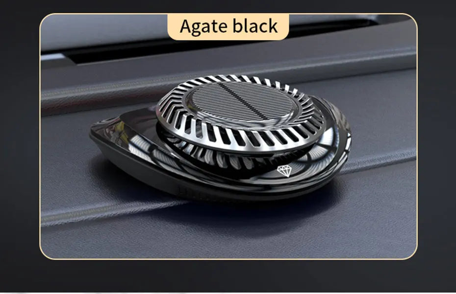 SEAMETAL Solar Car Air Freshener Essential Oil Diffuser EP Solar Energy Sensor Rotation Automatic Fragrance with Number Plate