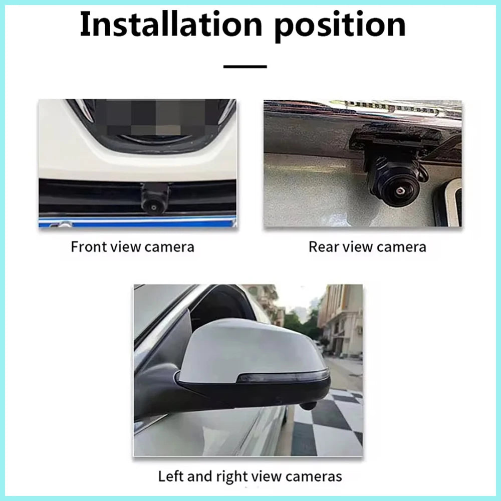 4K AHD 1080P 360 Panoramic Camera Set for Android Auto Radio