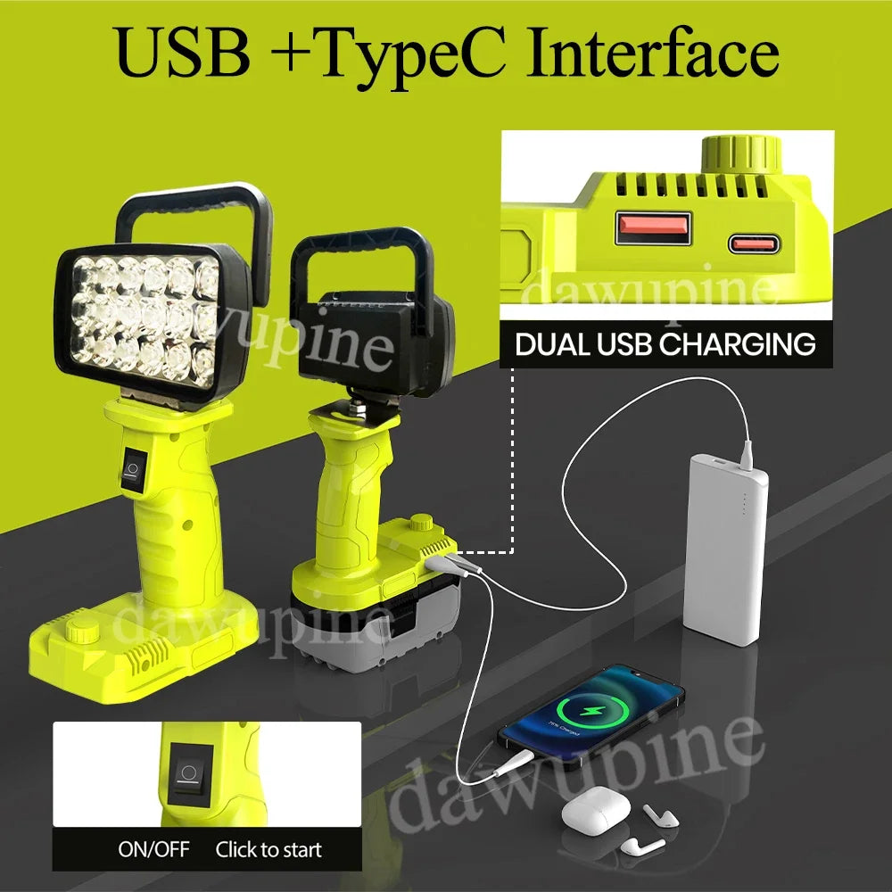 LED Work Light for Ryobi 18V Batteries, Light Only