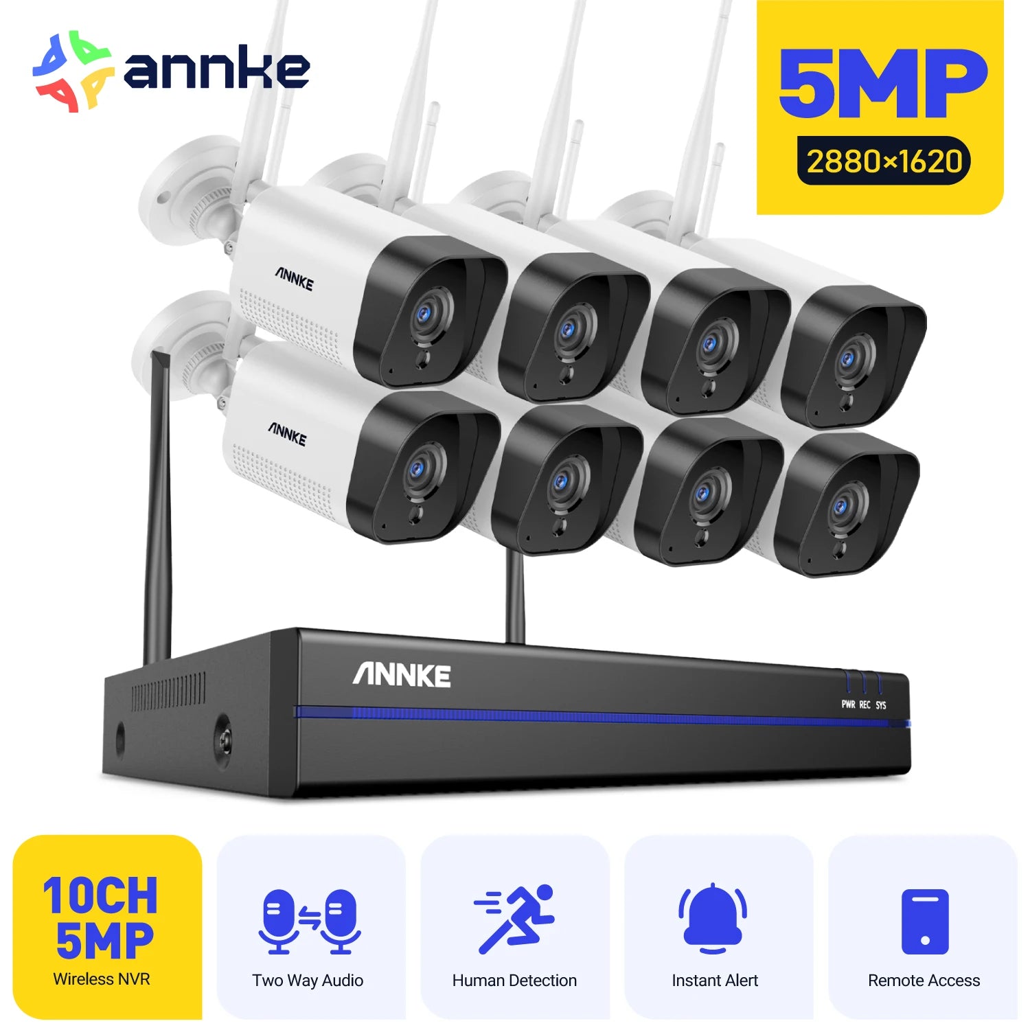 ANNKE 5MP WiFi CCTV System with 16-Channel NVR