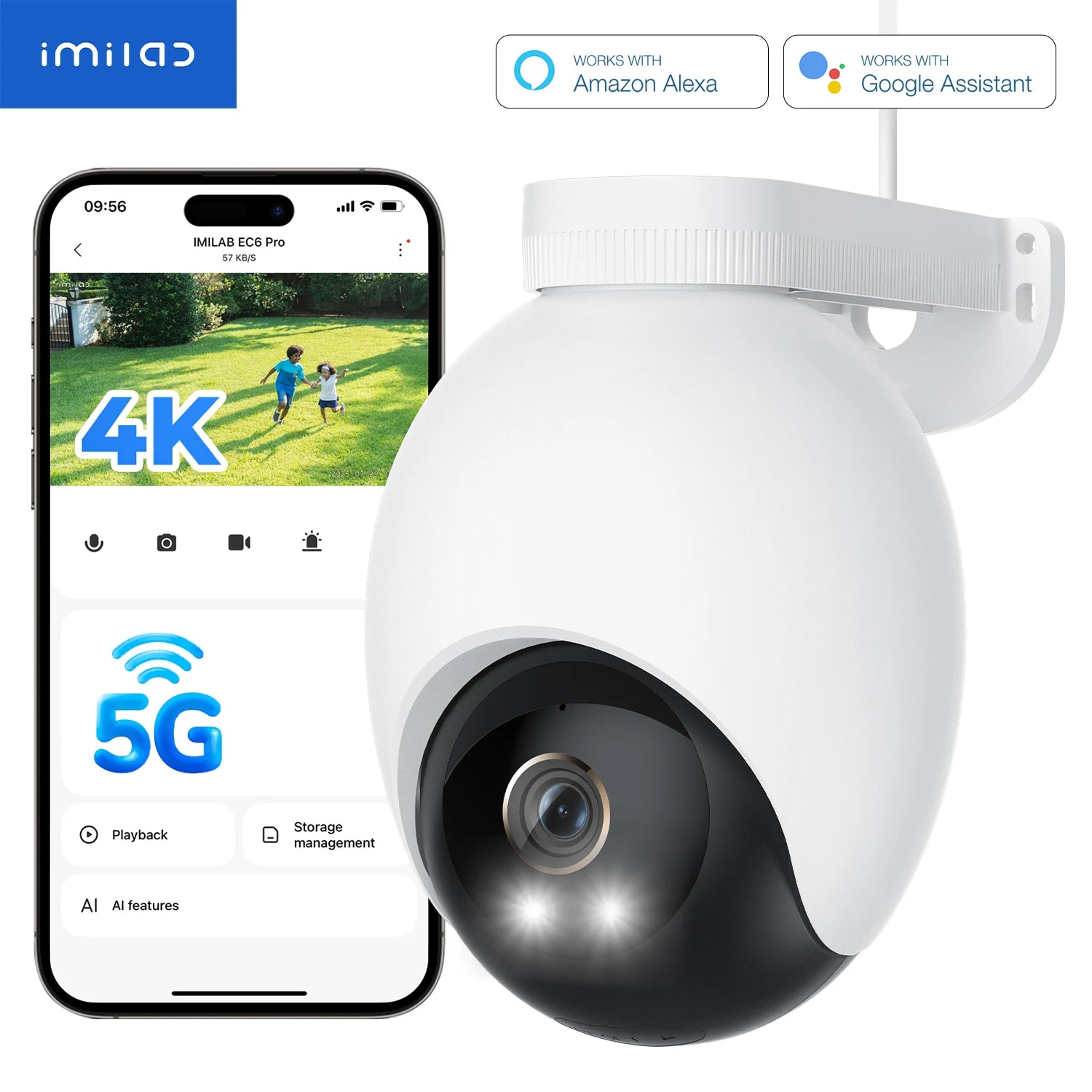 IMILAB EC6 3K Outdoor WiFi Security Camera with 360° Tracking