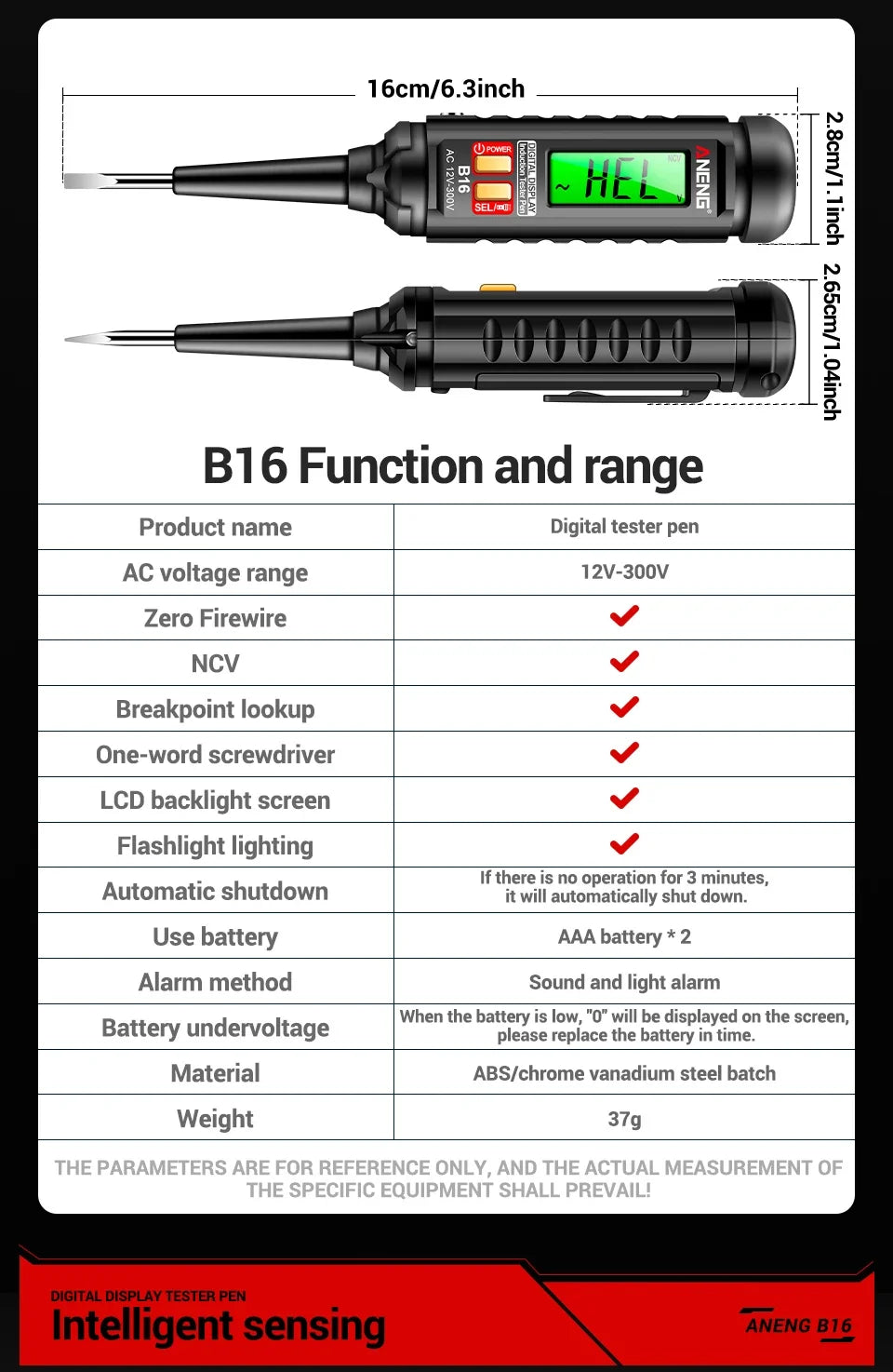 B16 Digital Voltage-Sensing Test Pen