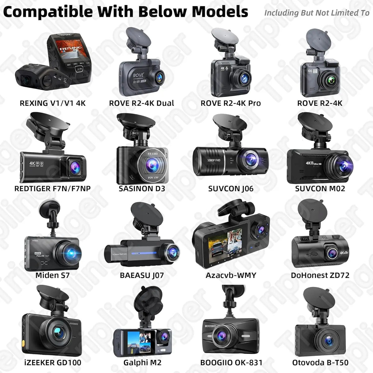 Rear-View Mirror Dash Cam Mount with Interchangeable Joints