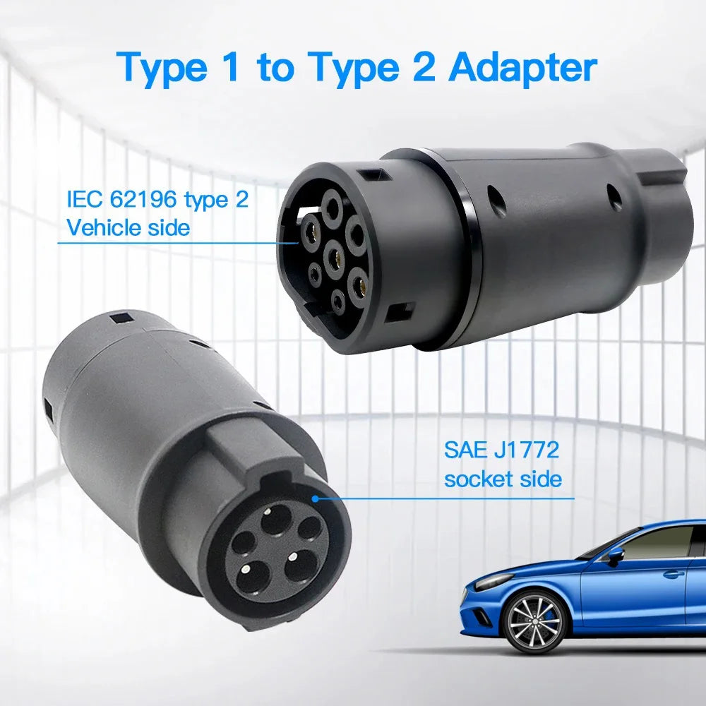 EV Charging Adapter Type 2 to Type 1 J1772 Converter