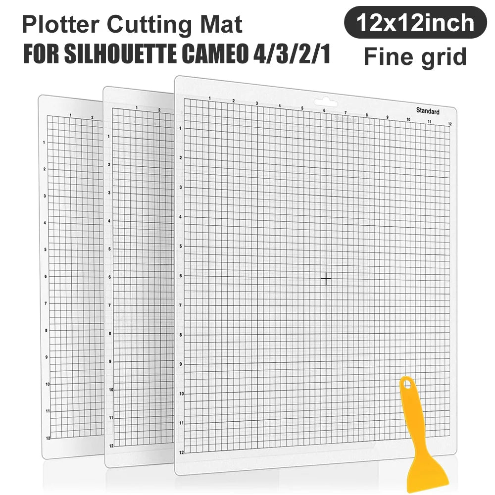 Standard-Grip Cameo Cutting Mats with Scraper, 3-Pack
