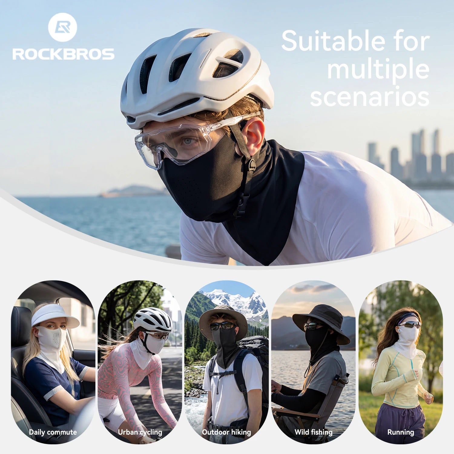 UV Protection Ice Silk Face Scarf Cycling Mask Neck Cover