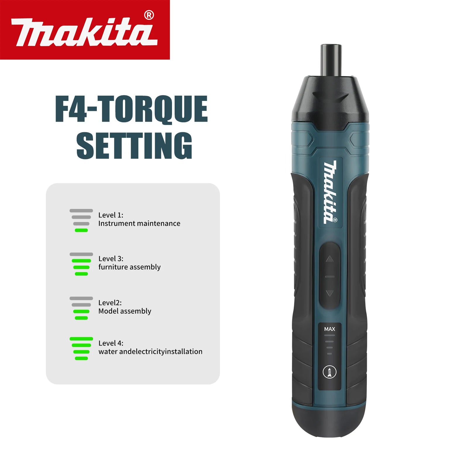 Makita 3.6V Cordless Screwdriver 1/4" Mini Driver 2-5N.m Torque
