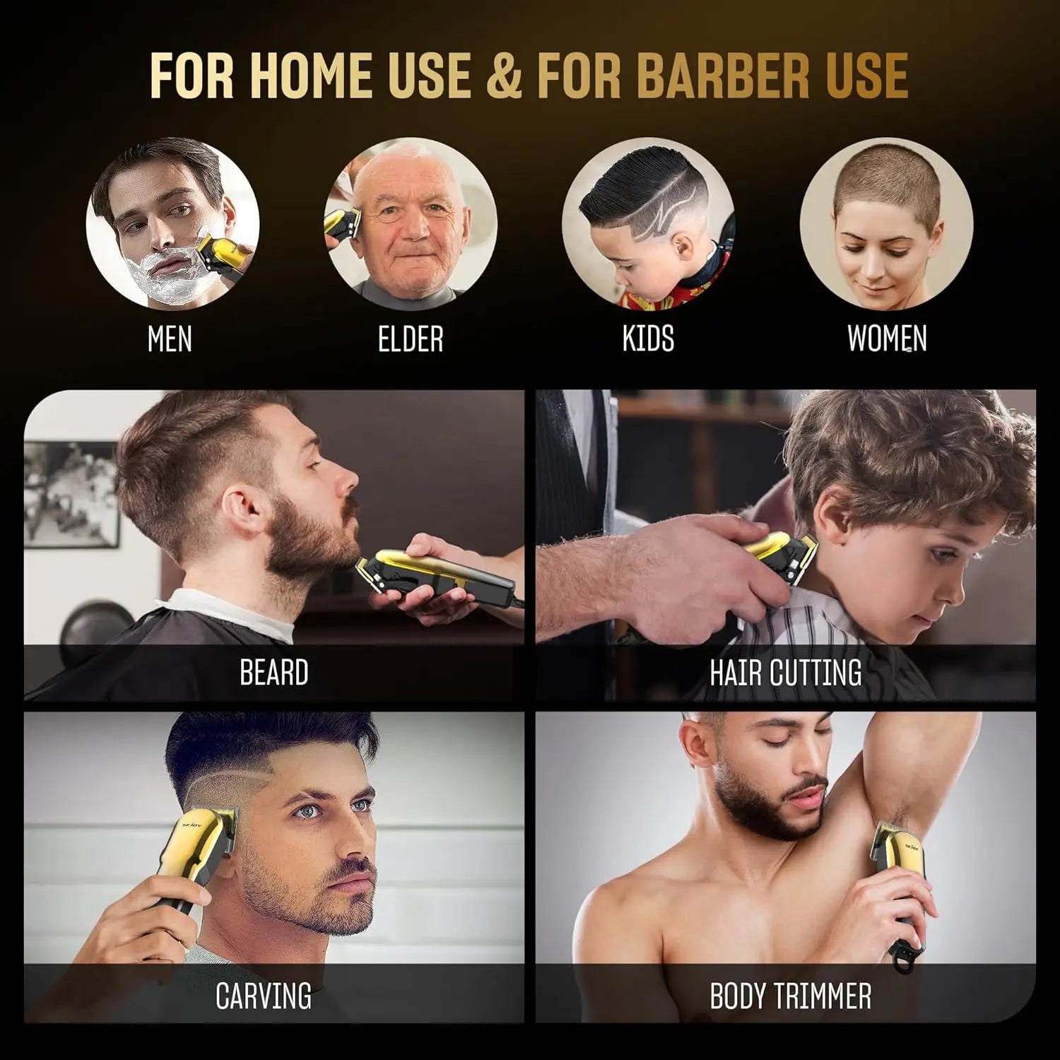 Hair Clippers for Men – Cordless Professional Grooming Kit