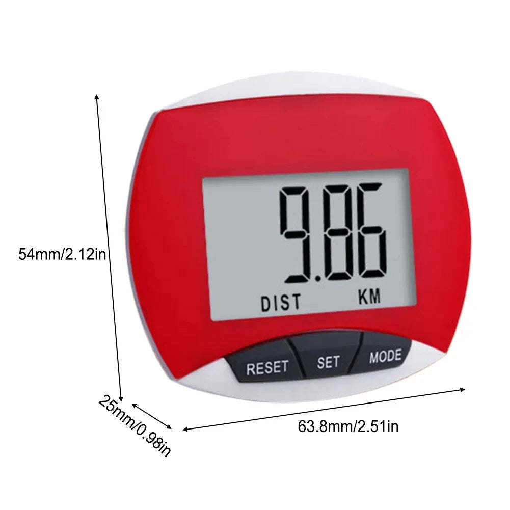 Clip-On Pedometer with LCD Step, Distance and Calorie Readout
