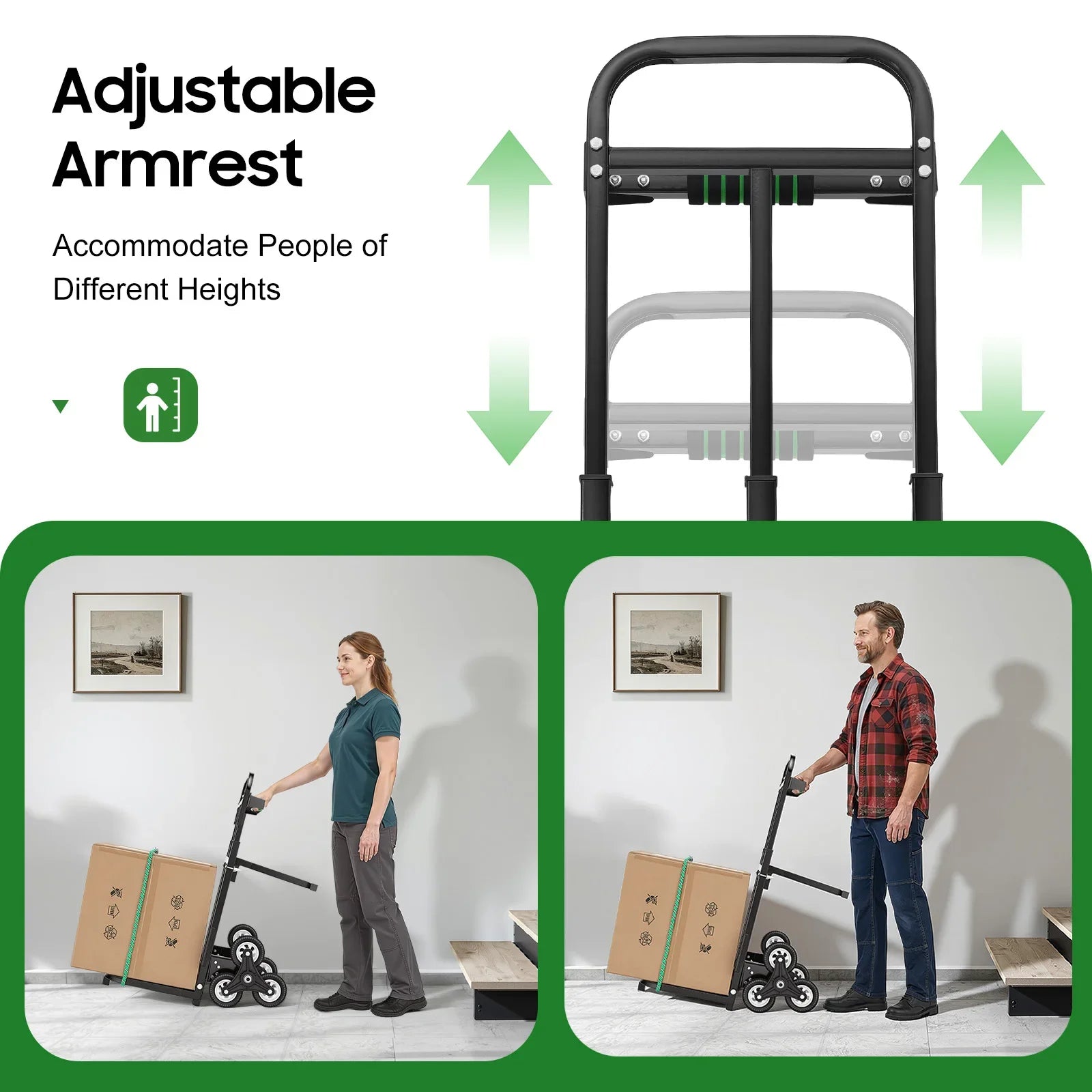 Stair Climbing Cart 460 lbs Folding Trolley with 6 Wheels