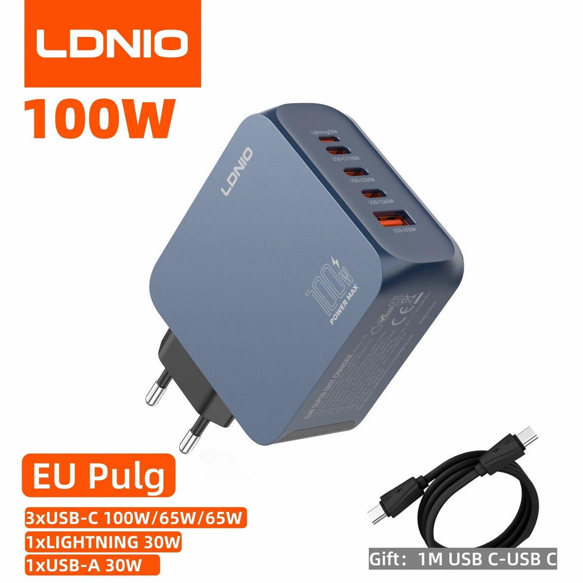 GaN USB nabíjačka - varianty 45 W, 65 W alebo 100 W