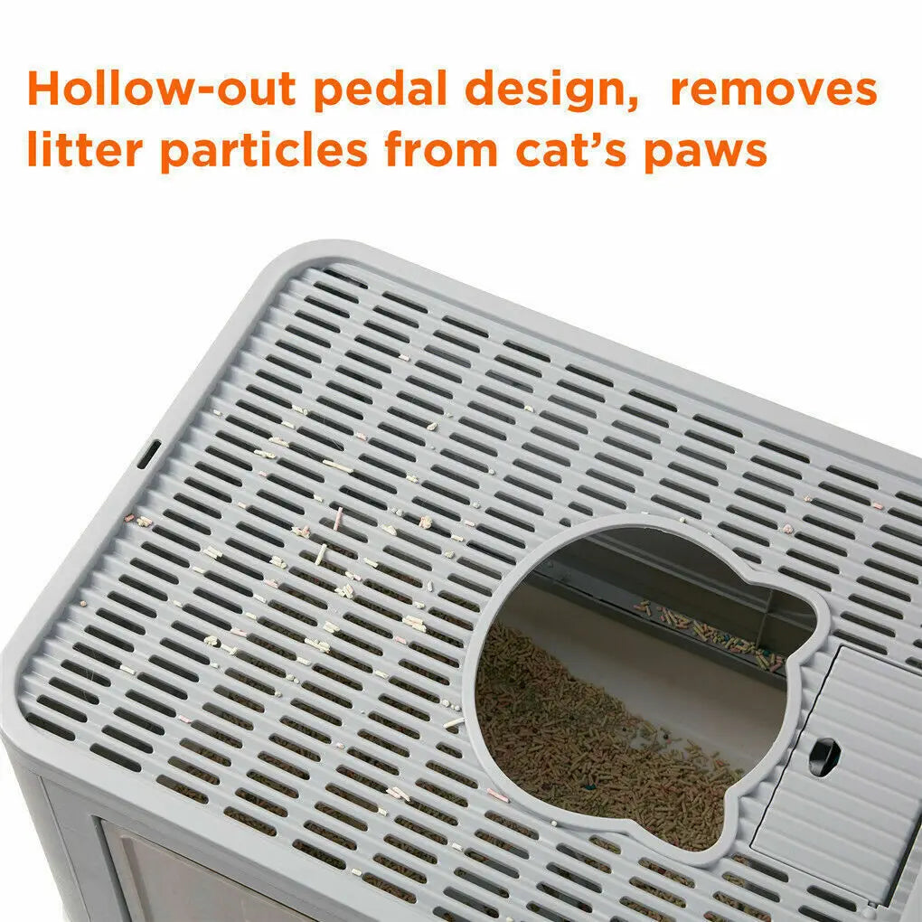 Foldable Cat Litter Box with Front Entry and Top Exit