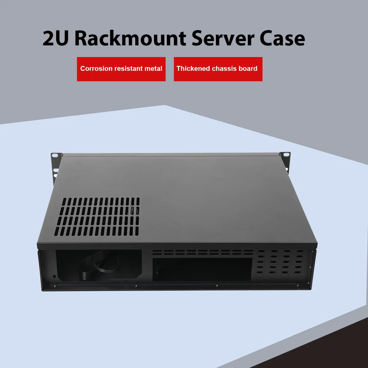2U chassis aluminium panel ultra kort industrielt kontrolserver chassis datalagring bundkort serverkasse