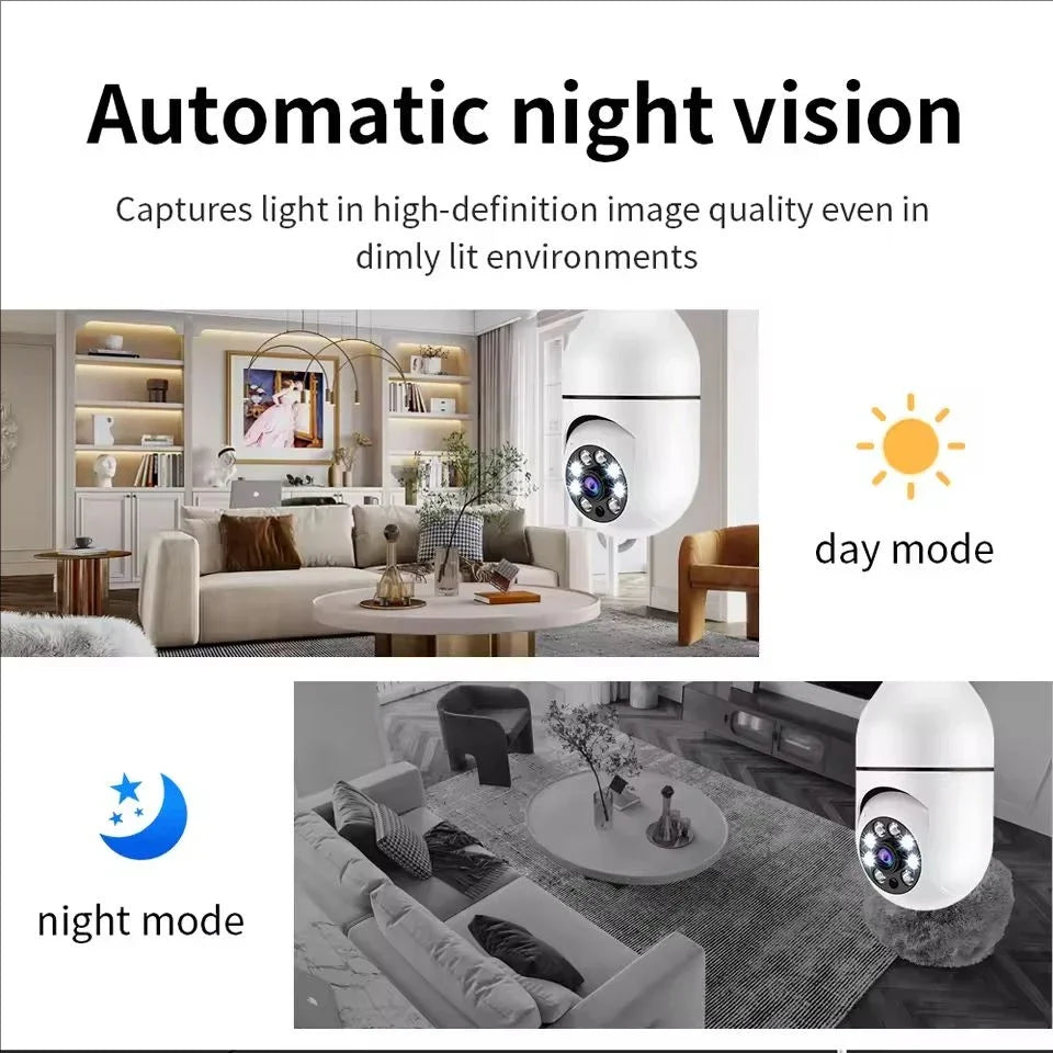 4G WiFi E27 Bulb Camera 2MP with AI Tracking