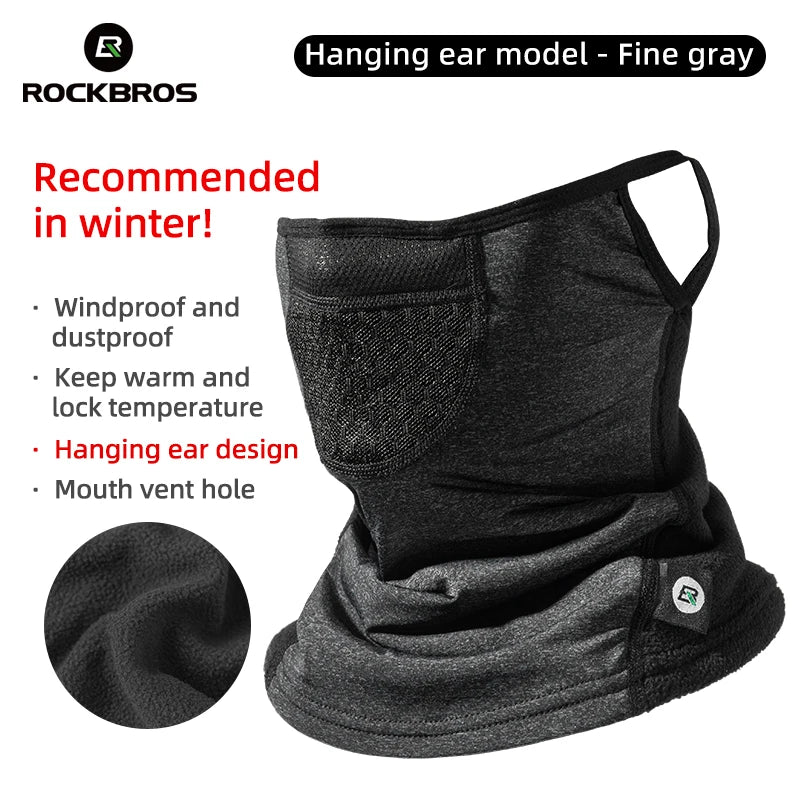 Winter Cycling Face Mask Windproof Fleece Thermal Bike Scarf