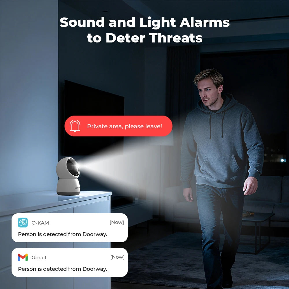 H.VIEW 3MP WiFi Indoor Security Camera with AI Detection