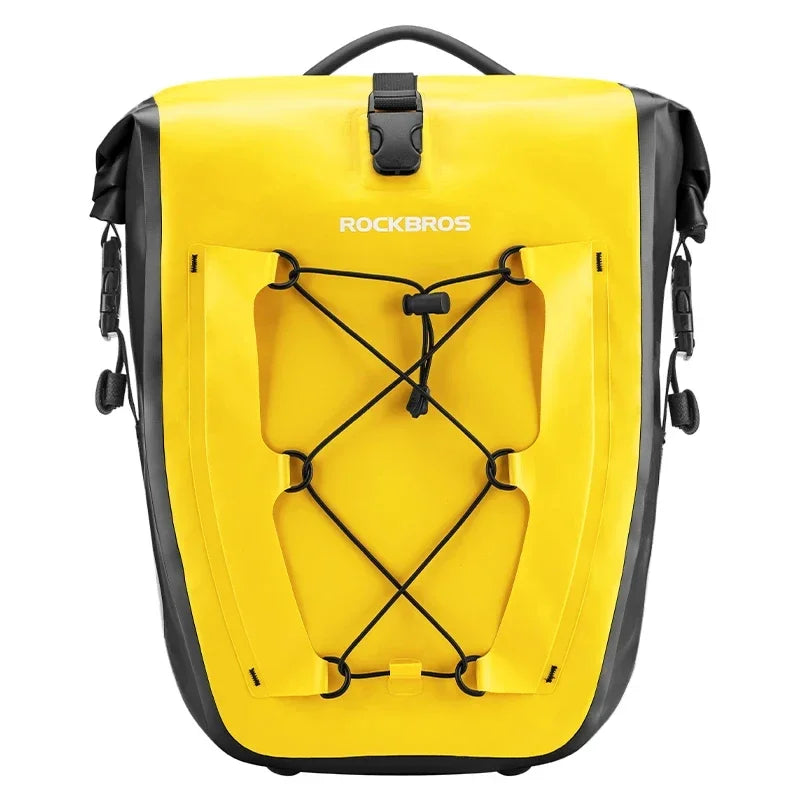 Borsa Impermeabile da 25L per Portapacchi Bici con Chiusura a Rotolo e Tasche Portaoggetti