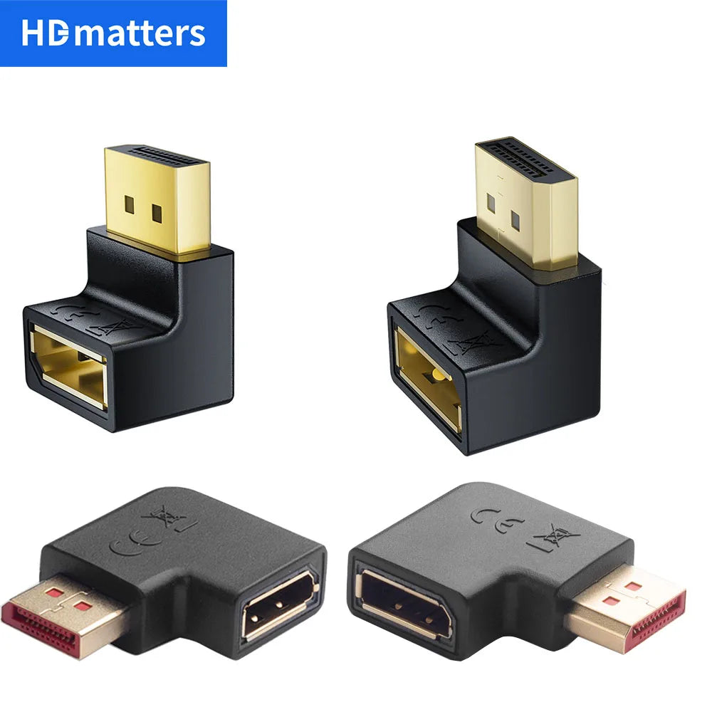 Angled DisplayPort 1.4 Adapter