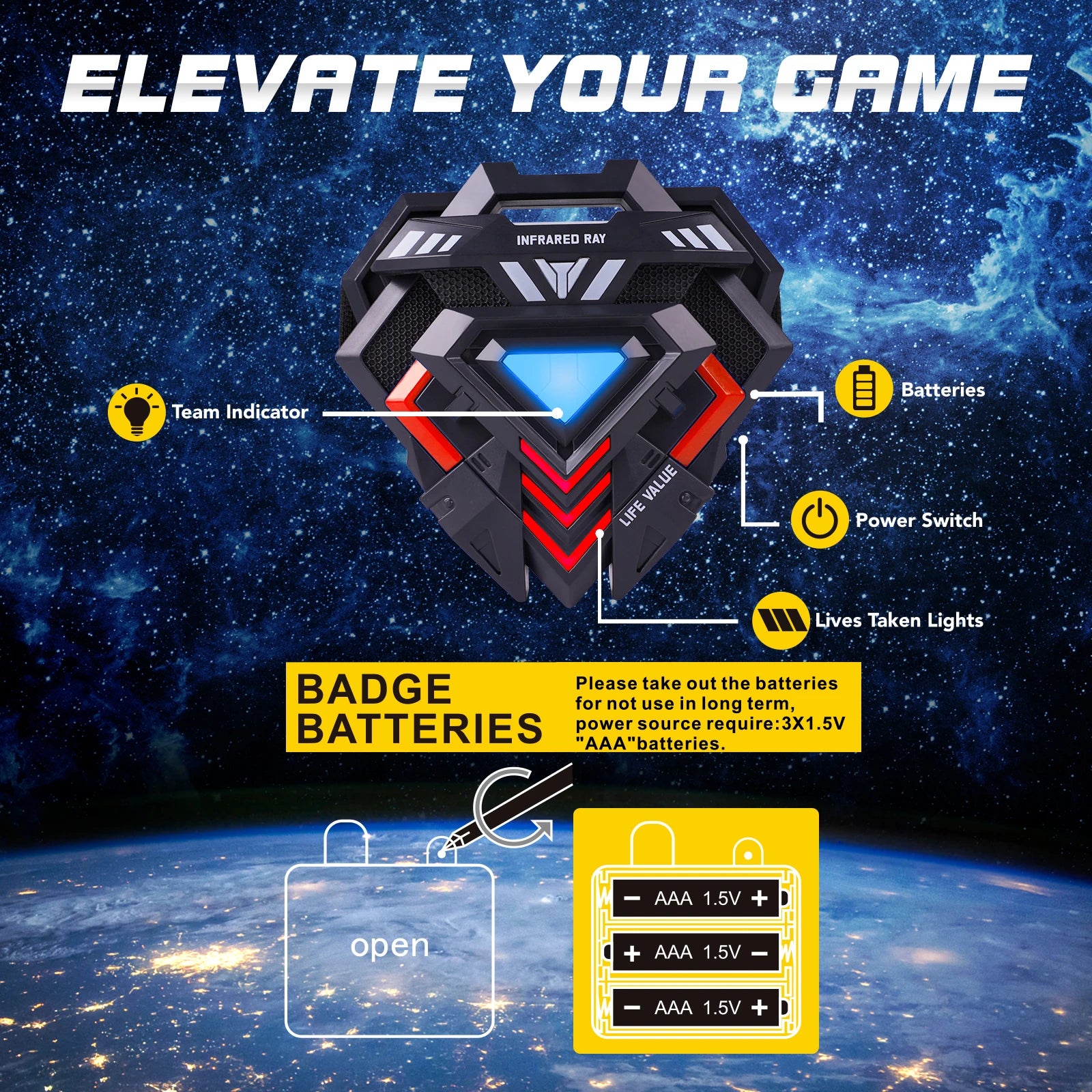 VATOS Mini Laser Tag Guns Set for Kids with Badges