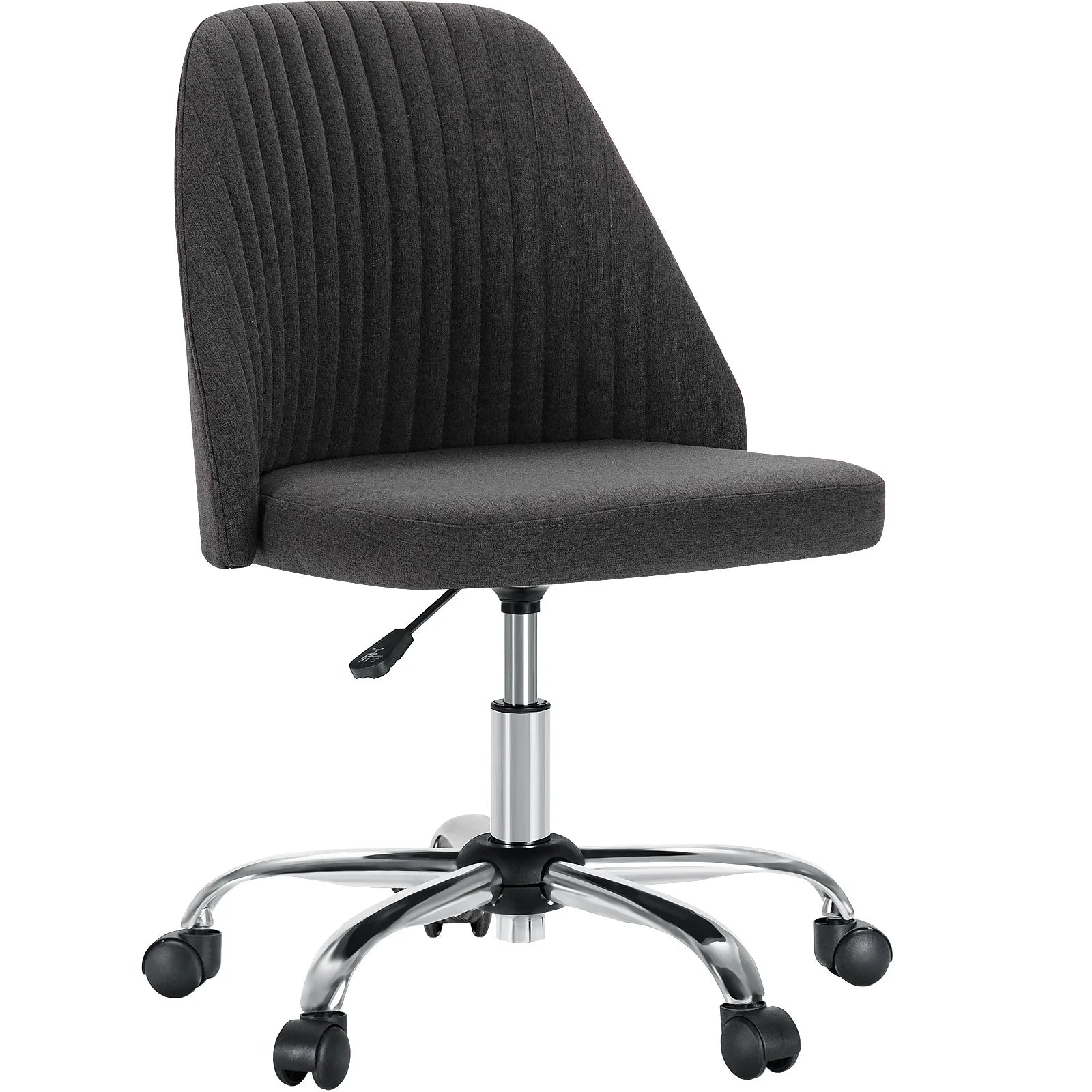 Armless Adjustable Swivel Desk Chair with Wheels and Back Support