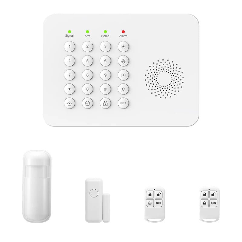 PGST 4G WiFi Home Burglar Anti Theft Security Alarm Complete Kit Works with Tuya Works with Smart Life Smart App Remote Control Wireless Sensor Combination Standby Power Backup Alarm System Apartment Villa Store Warehouse Eur