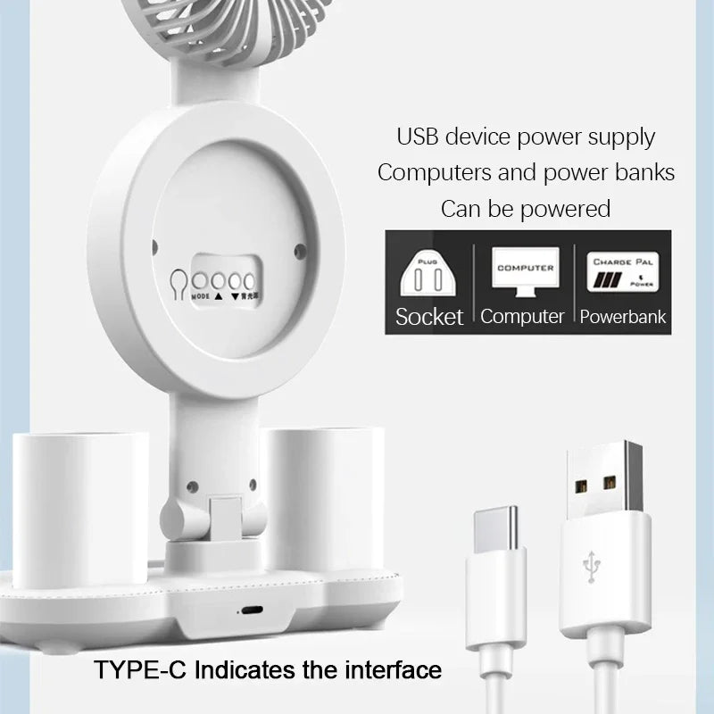 LED Desk Lamp with Clock, Plug-In/Rechargeable Options