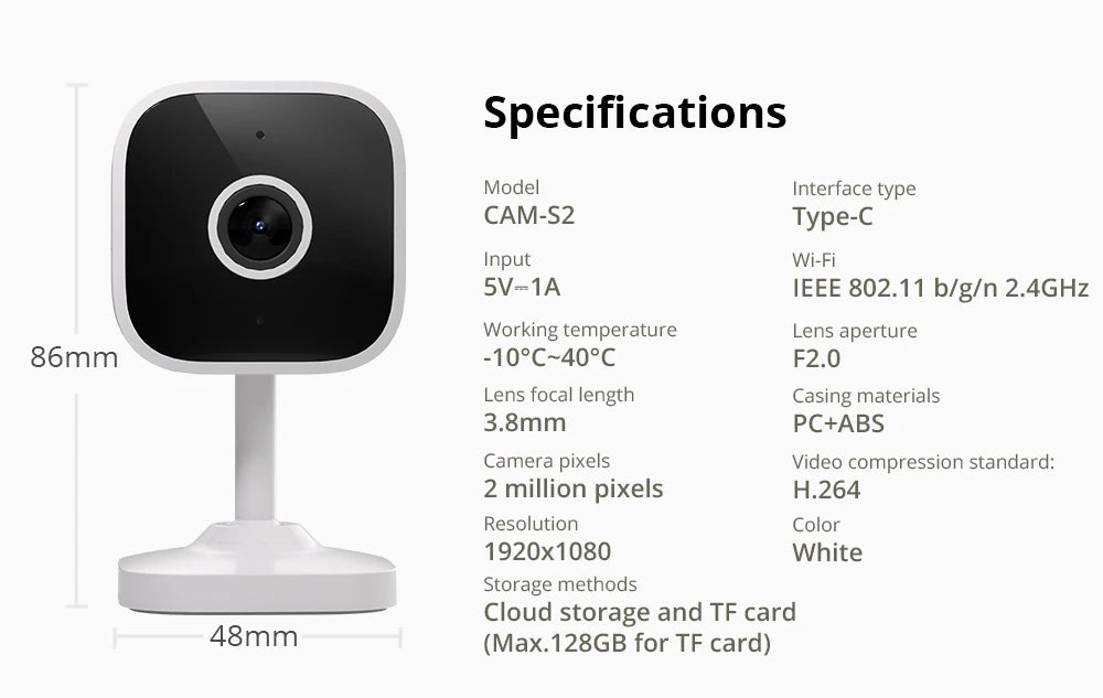 1080P WiFi Home Security Camera with Motion Detection and Two-Way Audio