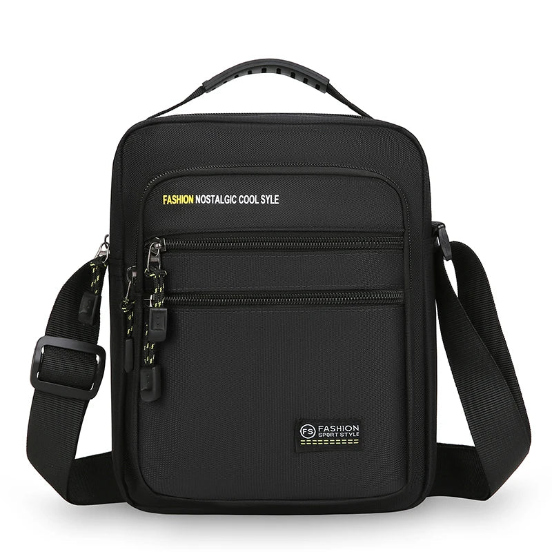 Borsa a tracolla in tessuto Oxford con tasche multiple