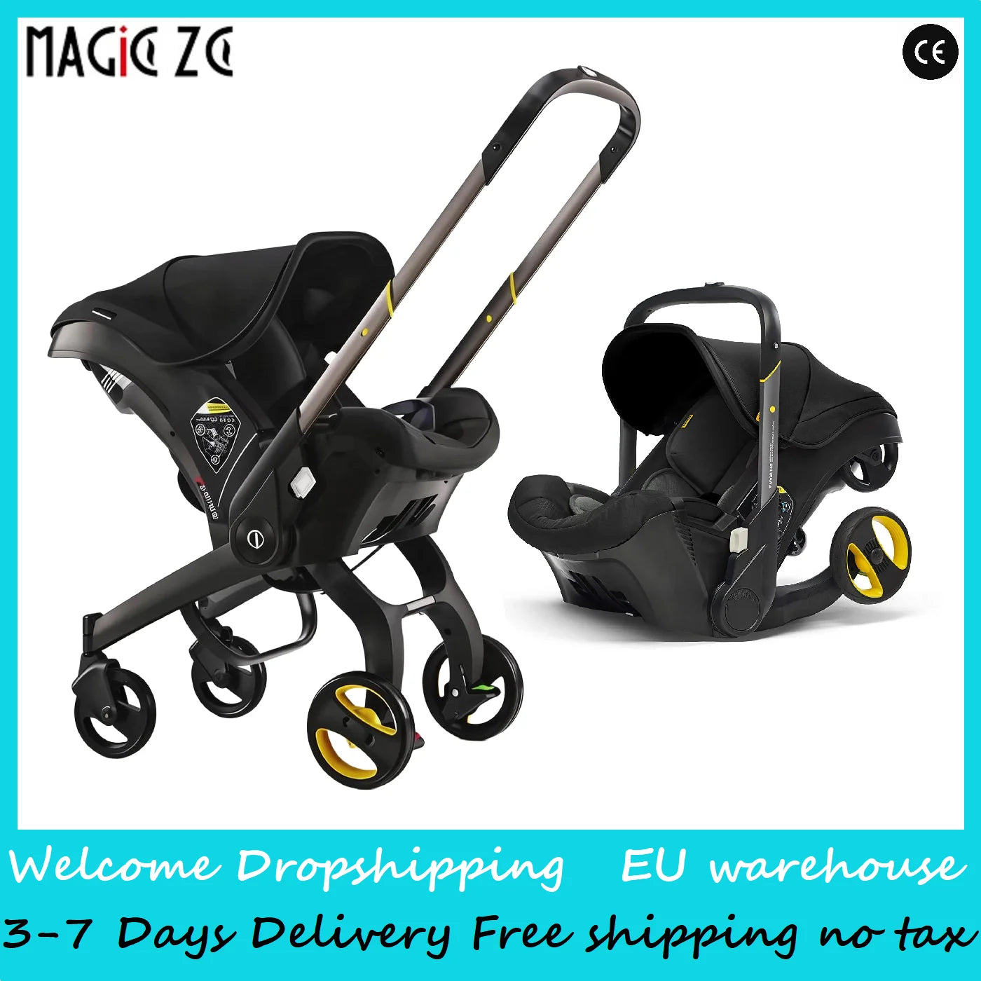 Baby Stroller 3‑in‑1 Lightweight Travel System