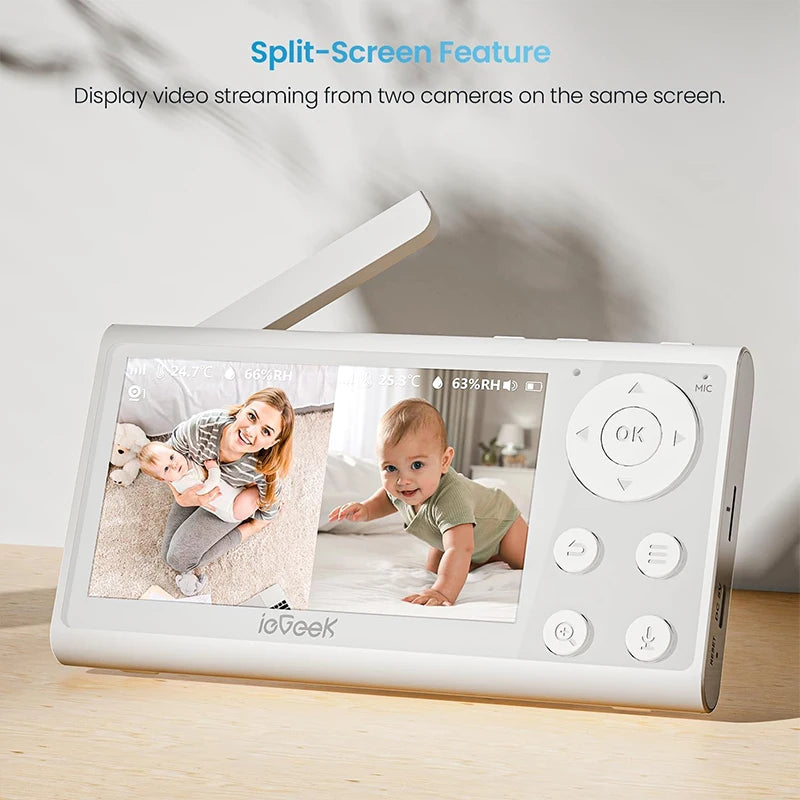 ieGeek 1080P Baby Monitor with 2 Cameras and Split Screen