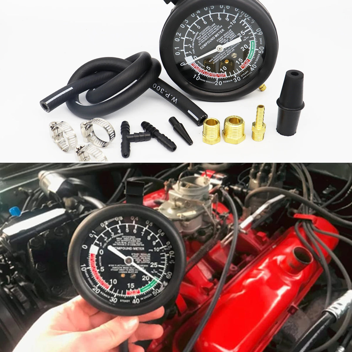 Automotive Fuel Pump and Vacuum Test Gauge