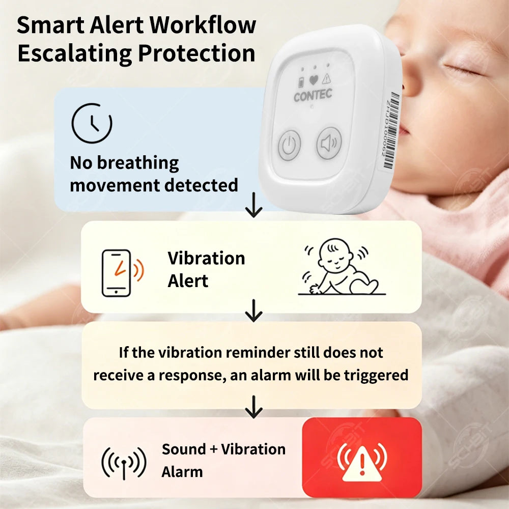 Bewegingsmonitor voor baby’s met opklikbare sensor en alarm