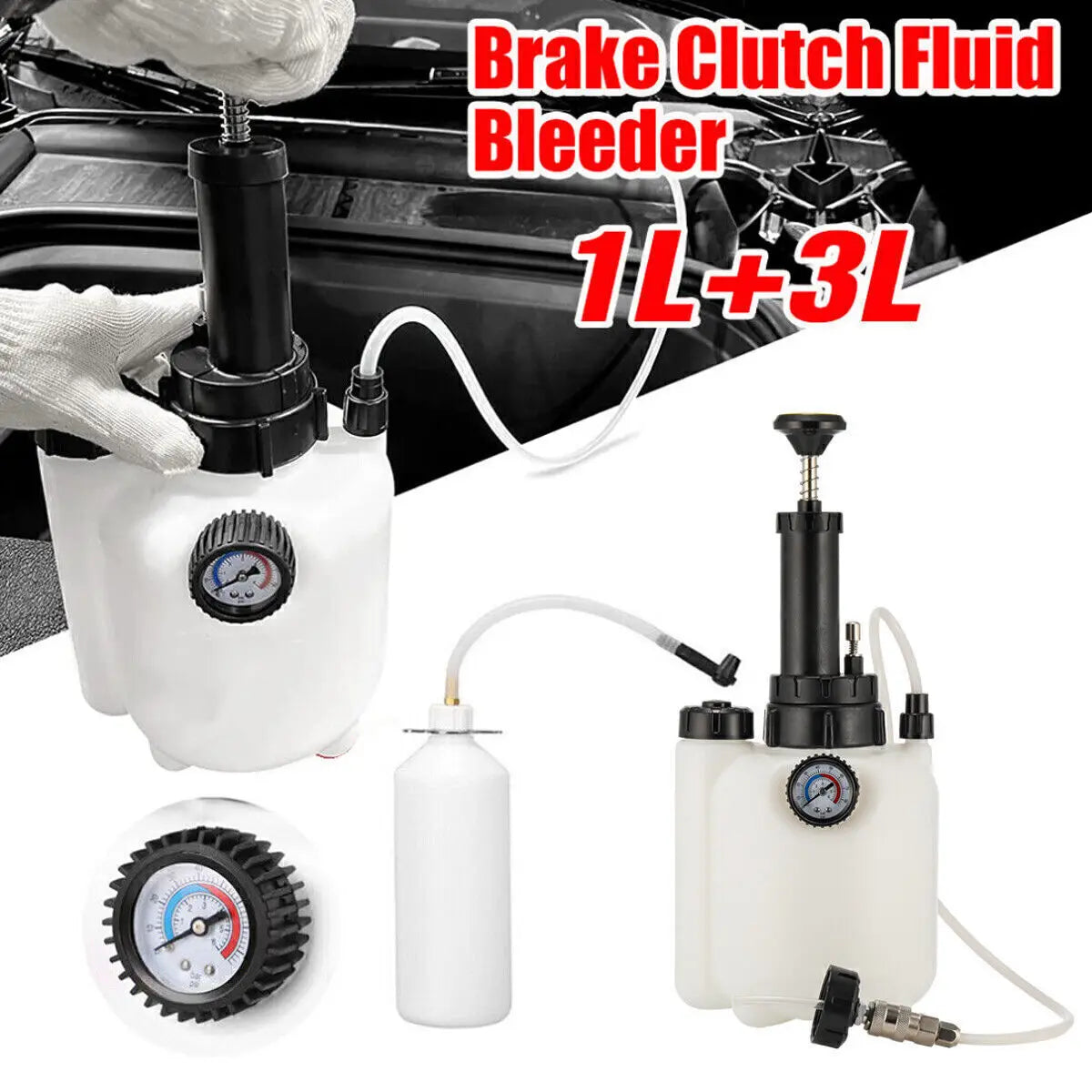 3L Pneumatic Brake & Clutch Fluid Bleeder Kit