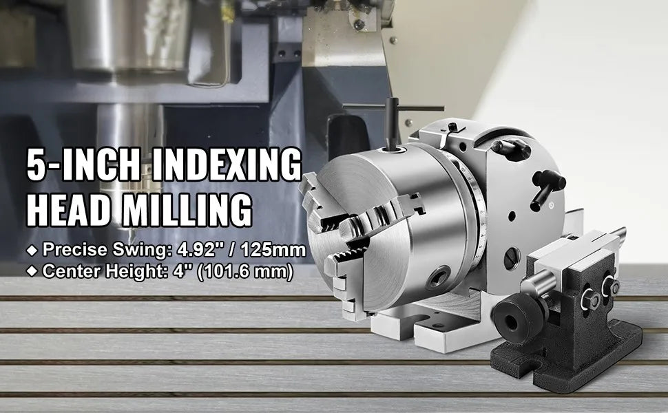 Semi-Universal Dividing Head 4"/5" 3-Jaw Chuck Milling Indexer Set