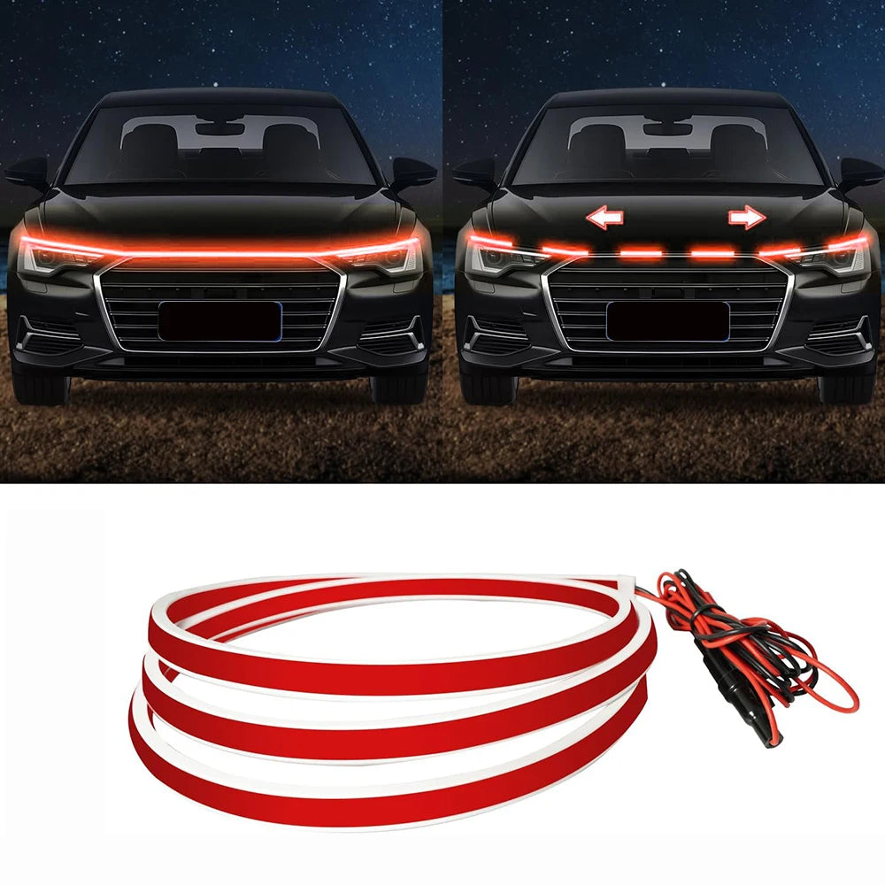 12 V fleksibel LED-strip til kørelys på bilens motorhjelm